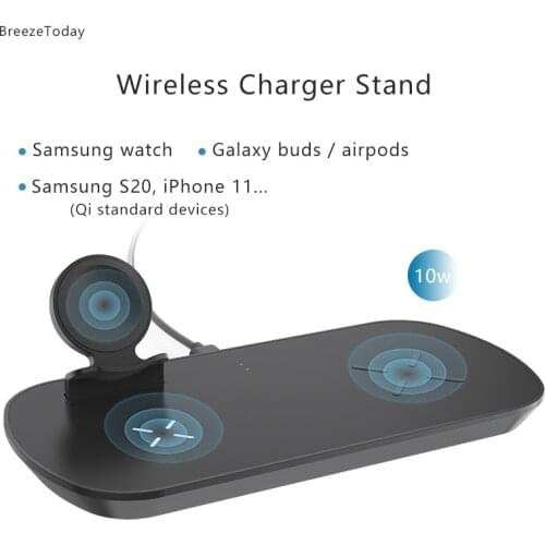 3 in 1 Wireless Charging Wireless Charger For Samsung Galaxy Buds Watch Active 1 2 3 S20 Note20 For iPhone 11 12 Airpods 2 Pro