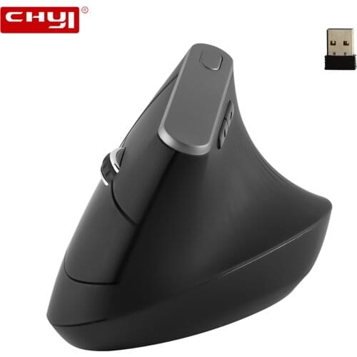 CHUYI 2.4G Wireless Vertical Mouse Ergonomic 6 Button 1600 DPI Computer Mouse Mini USB Receiver RGB Game Mice For Laptop Deskop