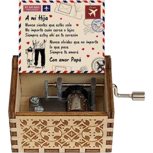 Wooden Music Box Friends Daughter Son Halloween Christmas Gift Home Decoration Music Box