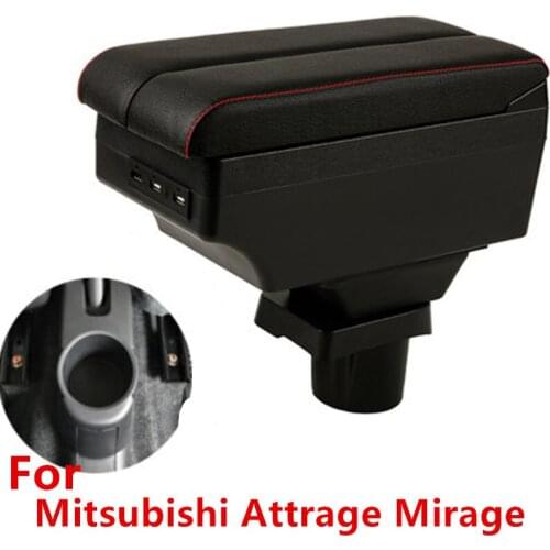 For Mitsubishi Attrage Mirage armrest box For Mitsubishi Attrage Mirage double layer with usb interface