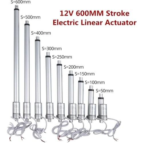 12V 600MM Stroke Electric Linear Actuator Motor Moving Distance Metal Gear Linear Controller DC For Garage Door Window Open