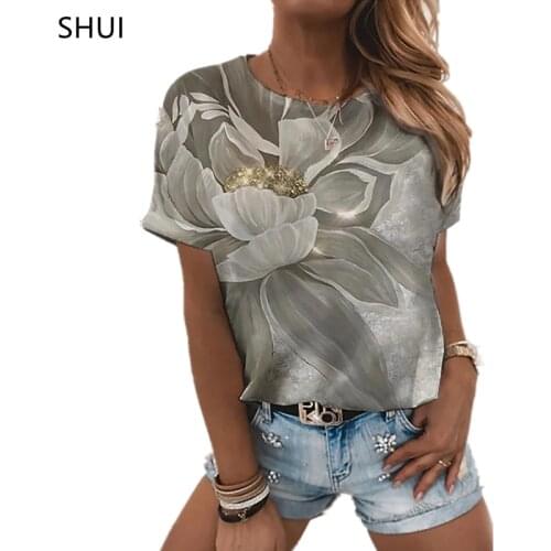 MUSIC T SHIRT Sexy Fashion Ladies T-shirt 2021 New Summer Loose Womens Floral Print XL Top 3D Printed Abstract Pattern