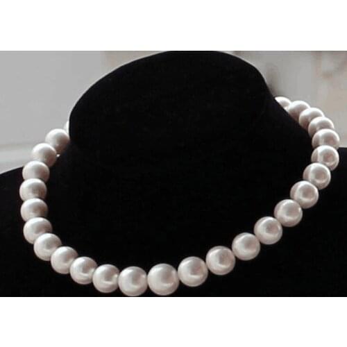 Beautiful Huge 18"9-10MM SOUTH SEA WHITE ROUND PEARL NECKLACE GOOD LUSTER AA+ Yellow Clasp
