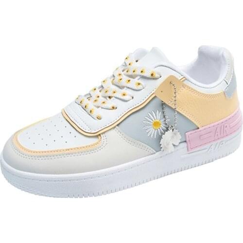 Flat Platform Shoes Skate Shoes Macarone Candy Women Ins leisure chrysanthemum New girl Tide Low Top Sneakers Streetwear