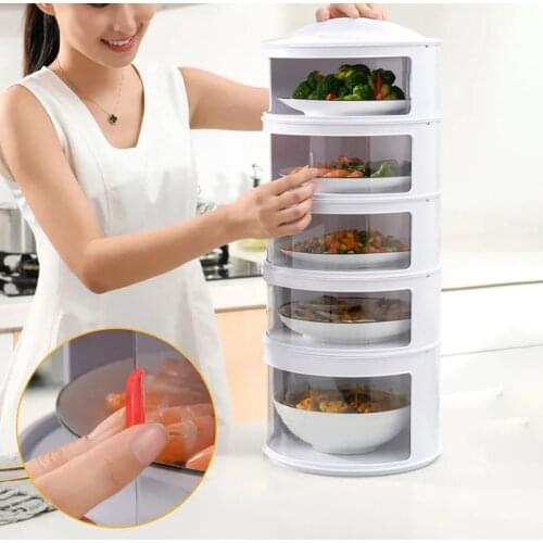 Stackable Food Dome Multi-Layer Transparent Stackable Food Insulation Cover Dustproof for Home Kitchen Refrigerator LB88