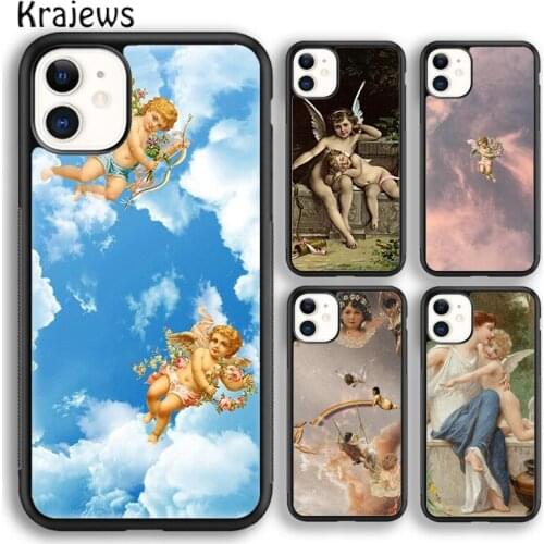 Krajews Angel Cupid Art Paint Soft Phone Case Cover For iPhone 5 SE 6s 7 8 plus X XR XS 11 12 pro max Samsung Galaxy S8 S9 S10