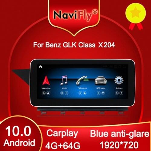 NaviFly 1920*720 Carplay Android 10 GPS Car Multimedia Player For Benz GLK Class X204 GLK260 GLK300 GLK350 2013-2015 NTG 4.5