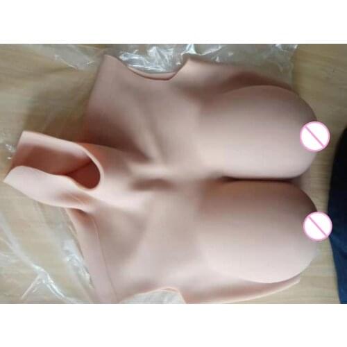 6G Upgrade New High Collar Neck Fake Artificial Boob Realistic Silicone Breast Forms Crossdresser Shemale Transgender Drag Queen