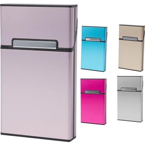 New Ultra Thin Fashion Pipes Creative Personality Cigaret Case Slim Metal Cigarette Box Gift Box Women Cigarette Holder