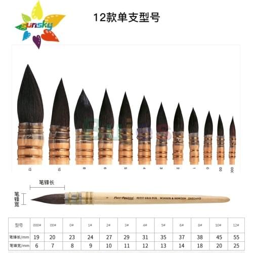 Original WINSOR＆NEWTON Professional Squirrel hair Watercolor brush pen Chinese painting brush Superior quality Art supplies
