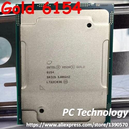 Original Intel Xeon Gold 6154 SR3J5 Gold6154 Processor 24.75M Cache 3.00GHz 18-cores 200W LGA3647 CPU free shipping
