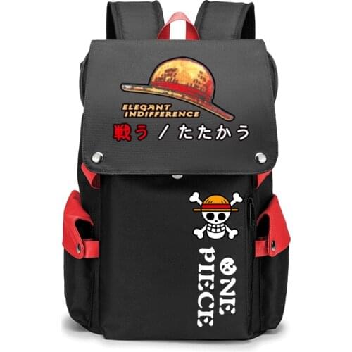 One Piece Skull Luffy USB Port Book bag Backpack Zipper Rucksack Anime Student School Computer Bag Travel Gifts