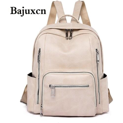 2021 New High Quality Leather large Backpack Women Shoulder Bags Multifunction Travel Backpack School Bags for Girls Bagpack
