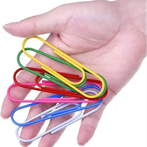 20/50pcs 50mm large color plastic coated paper clip cartoon paper clip spinacze biurowe