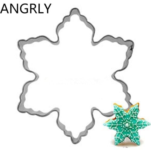 Snowflake Christmas Cookie Tools Cutter Mould Biscuit Press Icing Set Stamp Mold Stainless Steel Cake Decorating Tools Kitchen