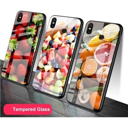 Fresh summer fruit Tempered Glass Phone Case For Redmi Note 5 6 7 8 9 Pro Note8T Note9S Redmi8 9 Cover Shell