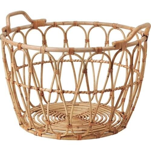 Zq INS Nordic Rattan Organizing Storage Basket Wash Basket Japanese Bedroom Dirty Clothes Basket Storage Rack