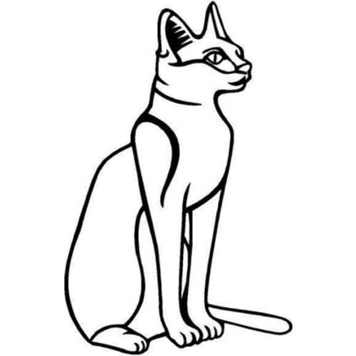 10.7*16.6CM Egyptian Cat Animal Motorcycle Car Stickers Decorative Window Glass Decals Black/Silver C6-0466