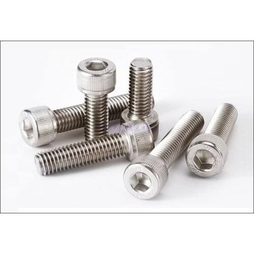 100pcs/Lot Metric Thread DIN912 M3 304 Stainless Steel Hex Socket Head Cap Screw Bolts Brand New