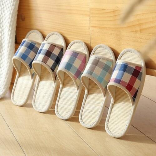 2020 womens bamboo slippers summer home indoor non-slip comfortable casual light soft-soled slippers men