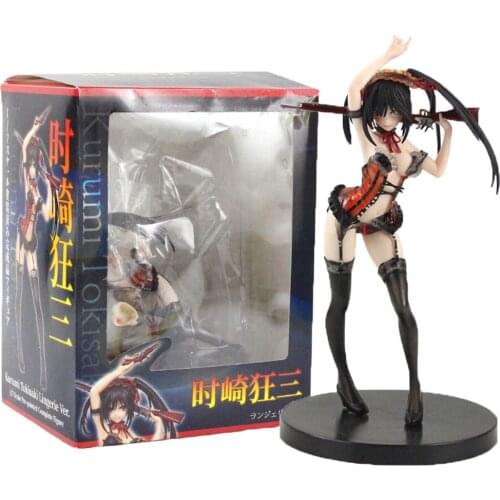 24cm Anime Date A Live Kurumi Tokisaki Lingerie Ver. PVC Action Figure Sexy Girls Model Toy