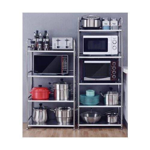 304 stainless steel kitchen rack microwave oven rack floor - to - floor multi - layer pot shelf storage home storage cabinet
