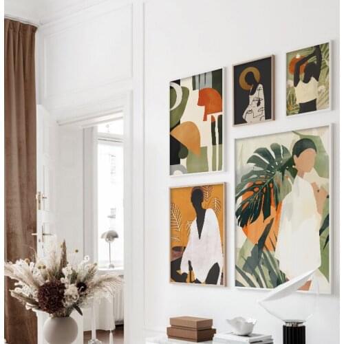 Boho Abstract Woman Landscape Canvas Painting Poster and Print Wall Art Pictures For Living Room Bedroom Vintage Home Decoration