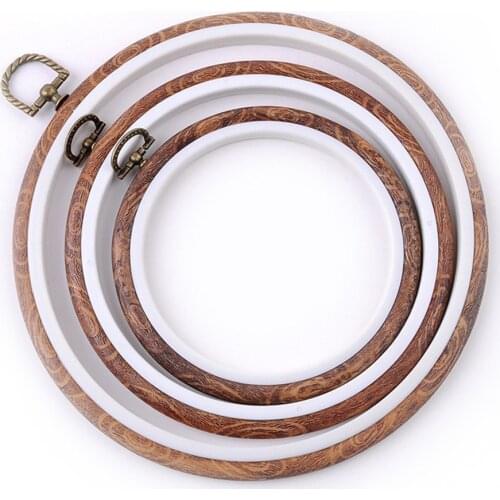 Wooden Plastic Frame Embroidery Hoop Ring Circle Round Loop For Cross Stitch Machine Hand DIY Needlecraft Sewing Tools 8 Sizes