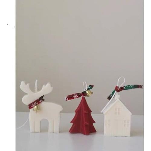 Christmas style Elk Candle moulds Aromatherapy Wax Silicone Molds Deer Animal Plaster Gypsum Mold For Wax Candle Mould