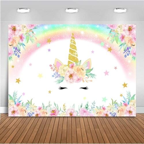 Unicorn Backdrop Newborn Baby Shower Photo Background for Photography Party Decoration Prop Banner Unicorn Photographic 564