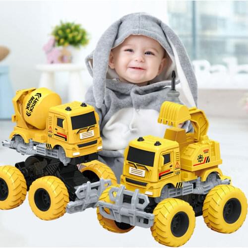 4pcs/set Car Toy Model Plastic Diecast Construction Engineering Vehicle FireTruck Sanitation Vehicle Military Car Toys for Boys