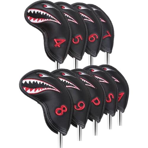 Golf Iron Cover 9Pcs Set PU Leather Waterproof No.4/5/6/7/8/9/P/S/A Clubs Protection Headcover Golfer Equipment