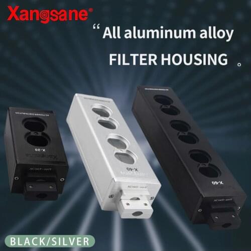 Aluminum alloy power filter shell black/silver/2/4/6 specification optional inlet shell socket US Power outlet