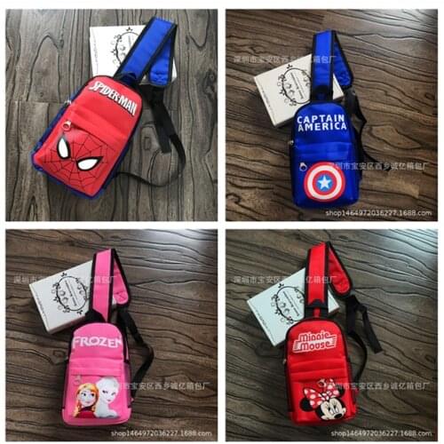 Disney Marvel Spiderman Chest Bags Frozen Mickey Minnie Mouse Waist Bag Shoulder Bag Sports Bags Boy Girl hristmas Gifts 2-8Y