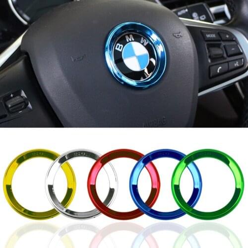 Car Steering Wheel Logo Circle Trim Sticker for M3 M5 E36 E46 E60 E90 E92 BMW X1 F48 X3 X5 X6 E61 F10 F07 M5 E63 E64 Accessories