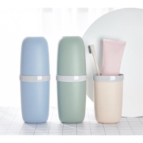 Nordic Plastic Toothpaste Toothbrush Holder Cup Box Case Cap With Cover Travel Hiking For Bathroom Sets Storage Organizer Family