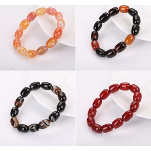 2020 New Summer Style Natural Stone Beaded Bangle Bracelet 10*14mm Women Men Yoga Elastic Stretch Jewelry Accessories Wholesale