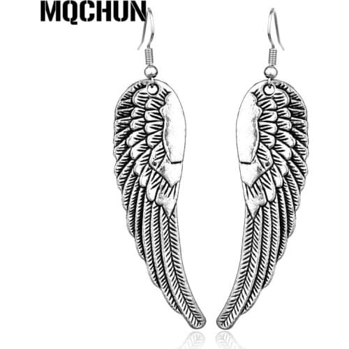 Newest Fashion Charm Womens Earrings Jewelry Classic Angel Wings Feather Alloy Silver Color Earrings for Women Gift-15