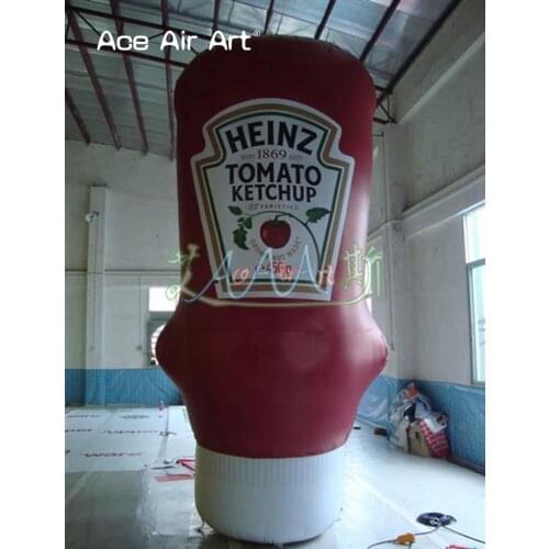 New designed inflatable tomato Ketchup bottle model,Tomato bottle replica with removable banners for market promotion