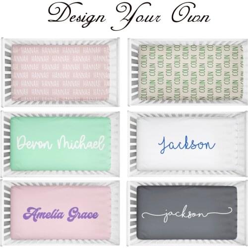 LVYZIHO Design Your Own Name Fitted Crib Sheet, 28"x52" Elastic Fitted Baby Sheet , Personalized Baby Shower Gift