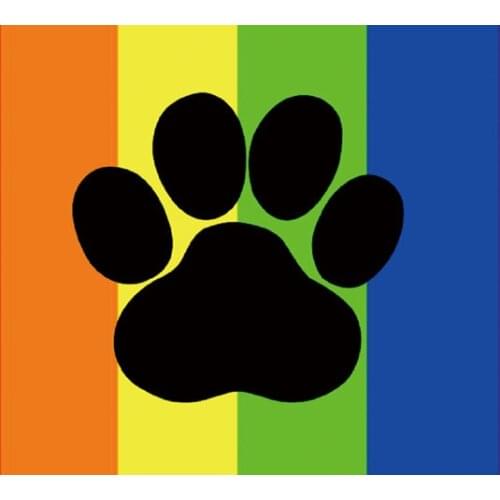Custom 3'x5' POLYESTER flag of Gay Furry Pride Flag 90X150CM with two grommet custom Rainbow strip banner