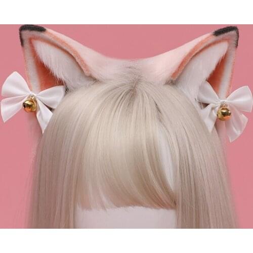 Siamese Cat Cat Ear Headband Funny Plush Ear Headdress Cute Handmade Hair Accessories Animal Ear Bow Headband