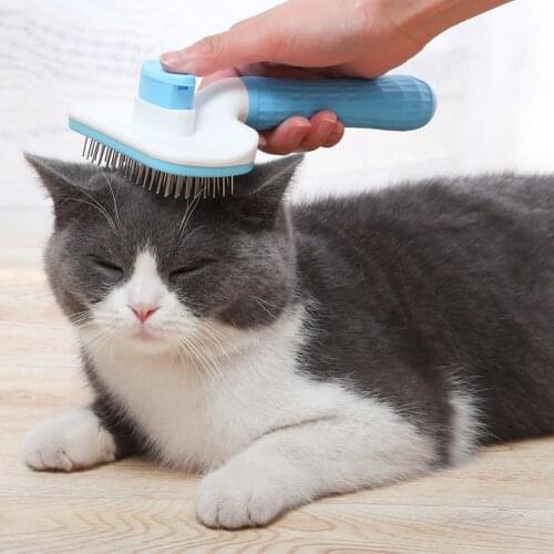 Pet Self Cleaning Slicker Brush Pet Grooming Tool Removes Undercoat,Shedding Mats and Tangled Hair Kitten Cats Self Groom Comb