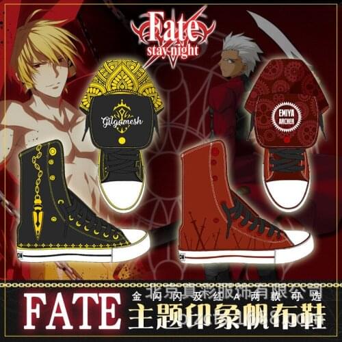 Saber cos Fate/stay night shoes canvas fashion comfortable shoes casual men women college anime cartoon students high help