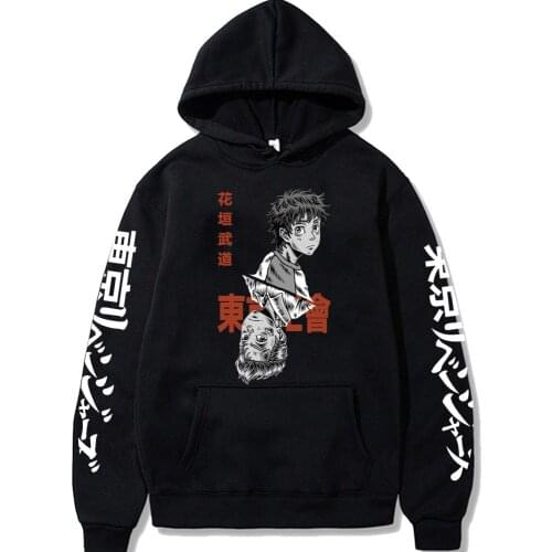 Tokyo Revengers Hoodies Hanagaki Takemichi Colorful Print Loose Casual Pullovers Sweatshirt Solid Streetwear Men Women Top 2021