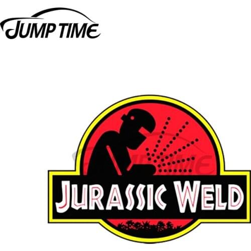 Jump Time 13 x 9.3cm For Jurassic Weld Welding Creative Car Stickers Vinyl Material Decal Windshield Fashion Scratch-Proof