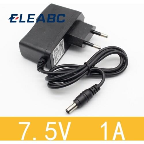 1pcs 7.5V 1A High quality AC 100V-240V Converter Switching power adapter DC 7.5V 1A 1000mA Supply EU Plug DC 5.5mm x 2.1mm