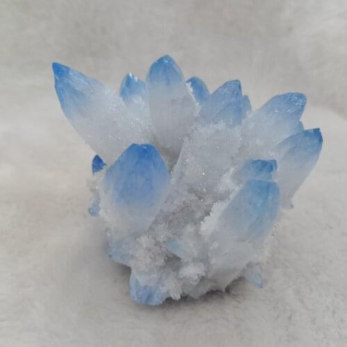 1pc Natural Blue Crystals Quartz Cluster Freeform Energy Reiki Stones Room Home Office Aquarium Decoration Accessories Gemstone