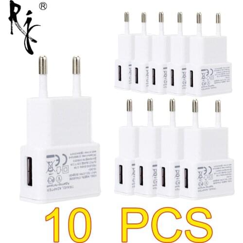 10PCS/lot 5V 2A Wall Travel USB Charger Adapter For Samsung galaxy S5 S4 S6 note 3 2 EU Plug Charger For iphone 7 6 5 4