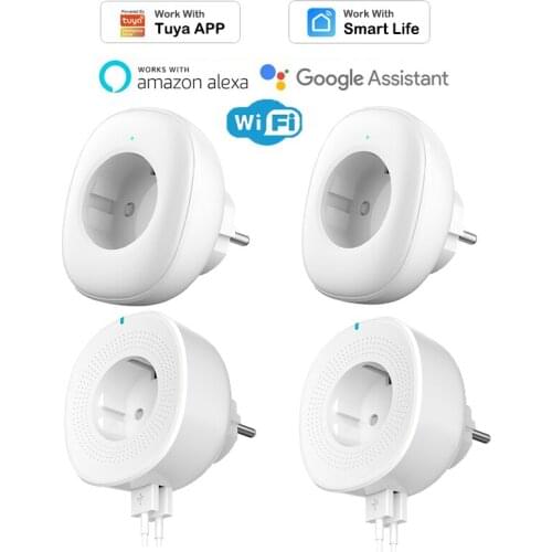 10A EU Wifi Plug No USB / Dual USB Port Socket Timer via Tuya Smart Life APP Remote Control Compatible with Alexa Google Home